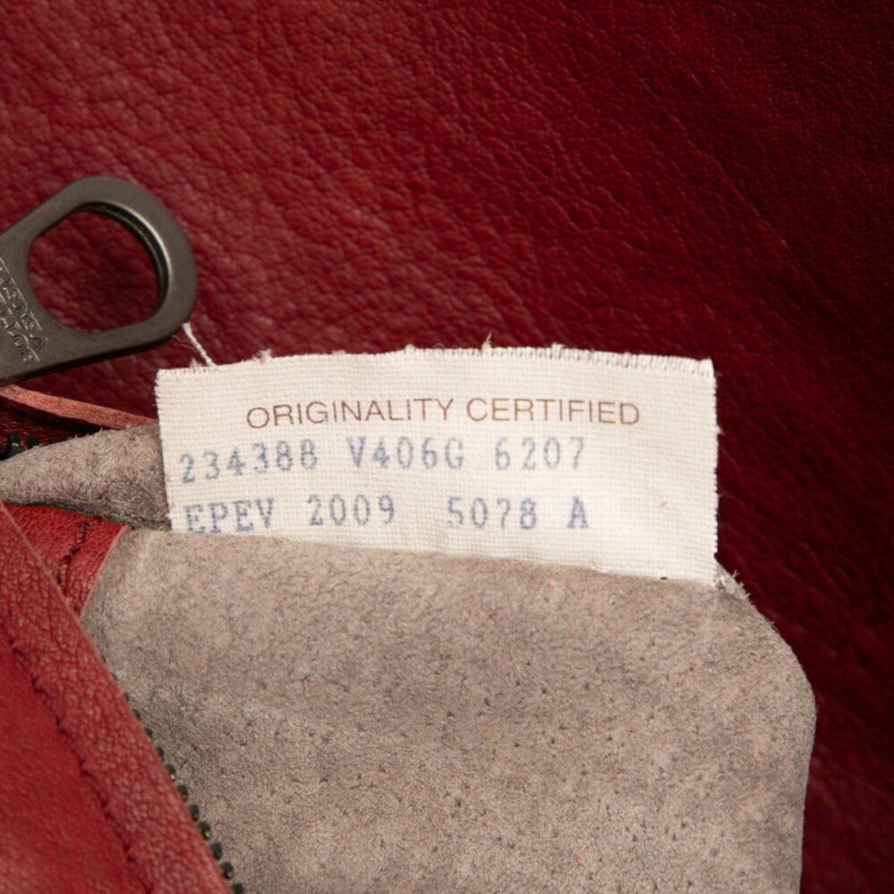 BOTTEGA VENETA Red Leather Intrecciato Shoulder Bag - Picture 6 of 6